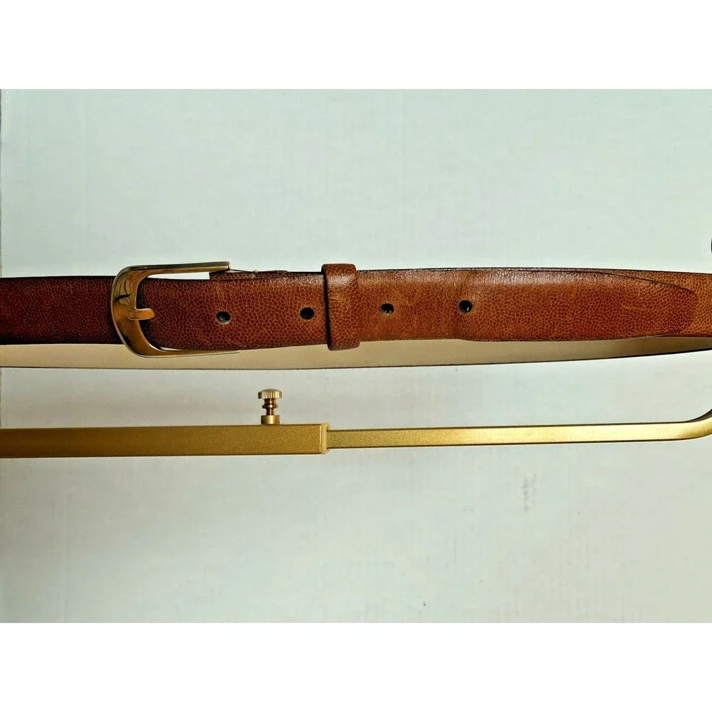 YSL Yves Saint Laurent Vintage Scotch Grain Leather Belt 40/100 Gold Buckle